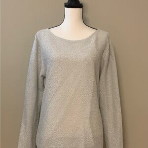 H&M Light Gray Textured Knit Top size large euc